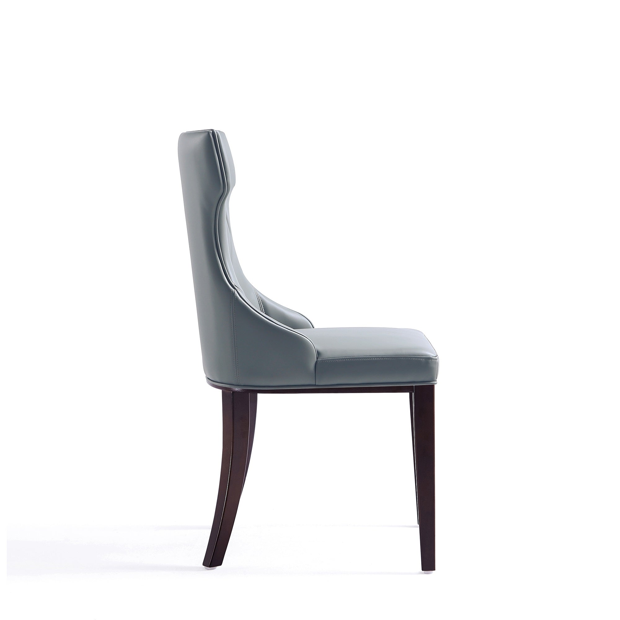 Alt View 2. Manhattan Comfort - Reine Traditional Wood Upholstered Dining Chair - Set of 4 - Gray.