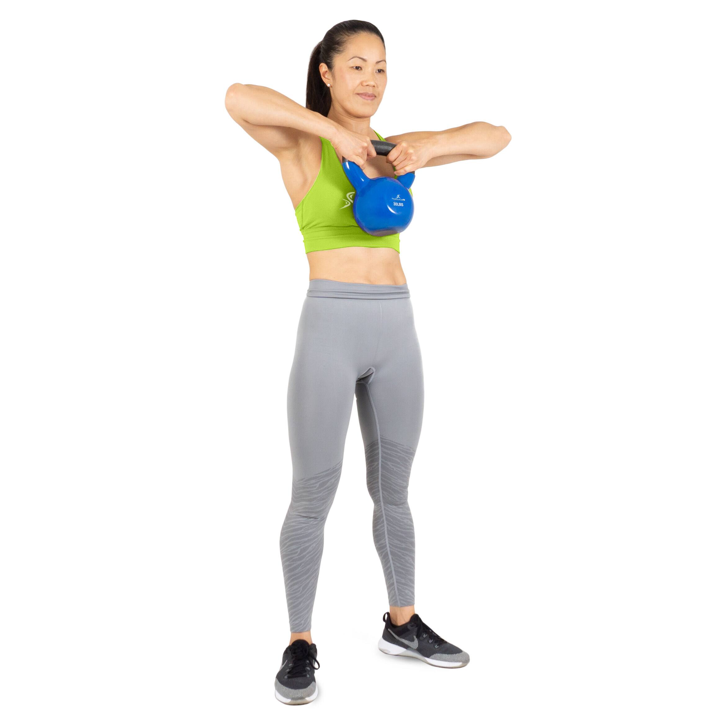Back. ProsourceFit - ProsourceFit Vinyl Coated Iron Kettlebell, 30 lbs - Blue.