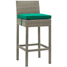 Conduit Outdoor Patio Wicker Rattan Bar Stool by Modway - Light Gray Green