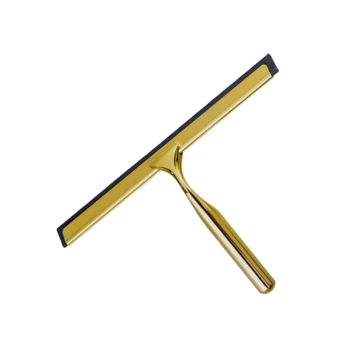 Left. J&V TEXTILES - 10 Inch Shower Squeegee with 3M Hanger - GOLD.