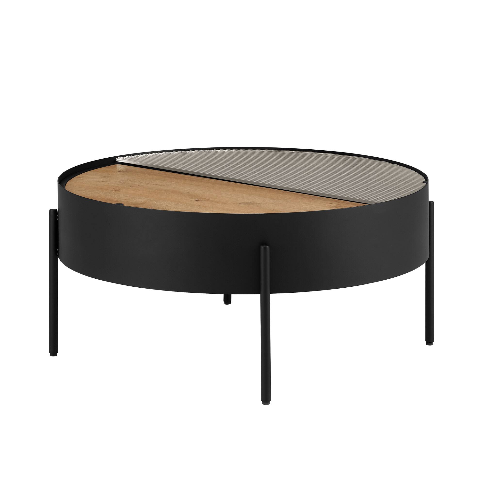 Angle. Walker Edison - Modern Sliding-Top Coffee Table - Black.