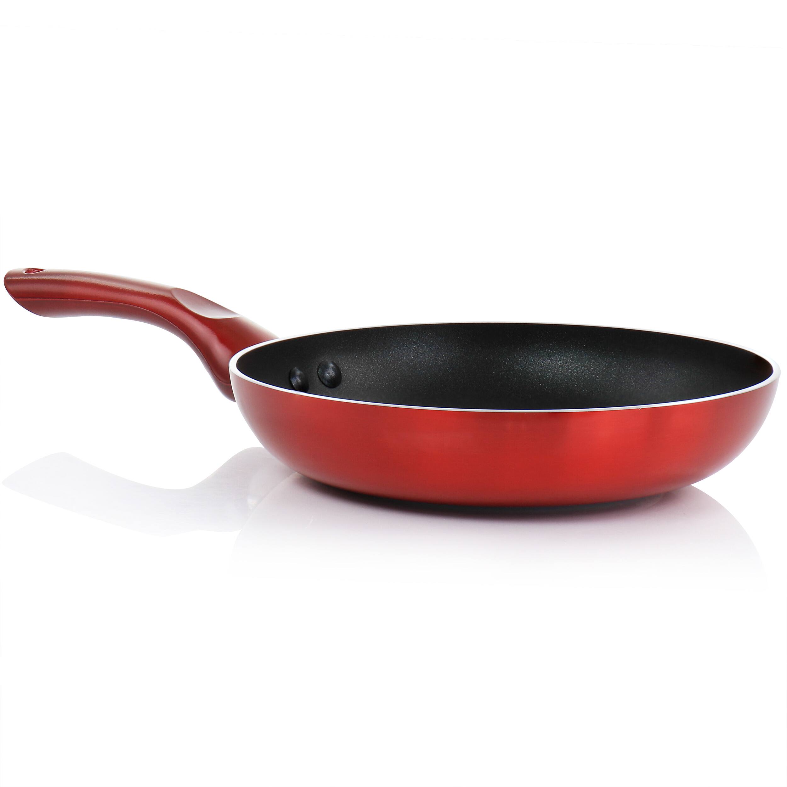 Alt View 1. Better Chef - Better Chef 8in Aluminum Non Stick Gourmet Frying Pan in Red - Red.