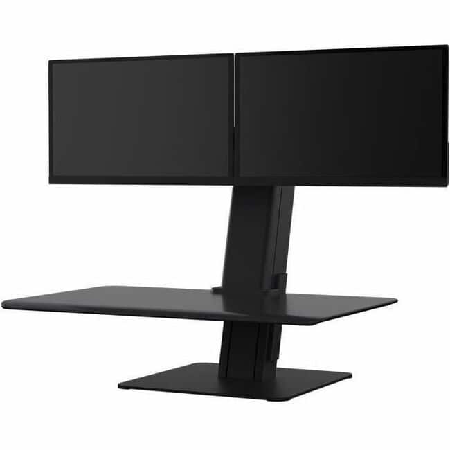Humanscale - QuickStand Eco, Dual Monitor, Black - 35 lb Capacity - Height Adjustable - 30" Table Top Width x 19.02" Table - Unknown