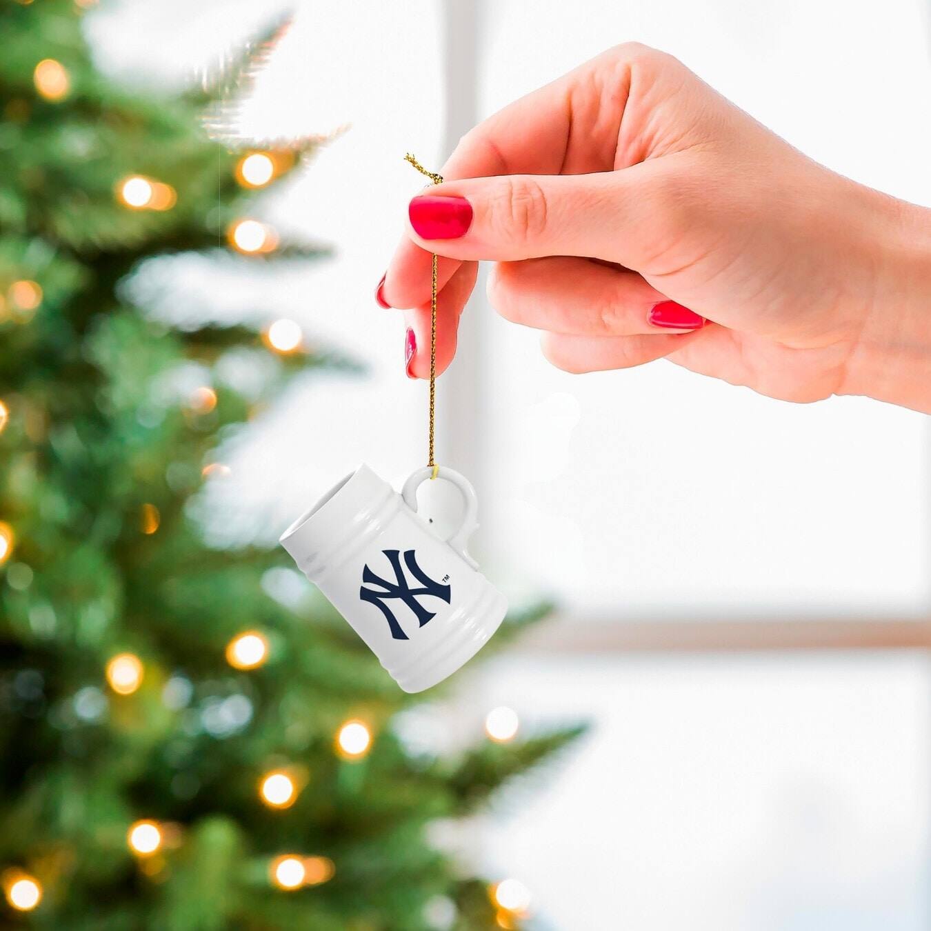 Alt View 2. Evergreen Enterprises - New York Yankees Two-Pack 3" Mini Stein Ornament Set - Multicolor.