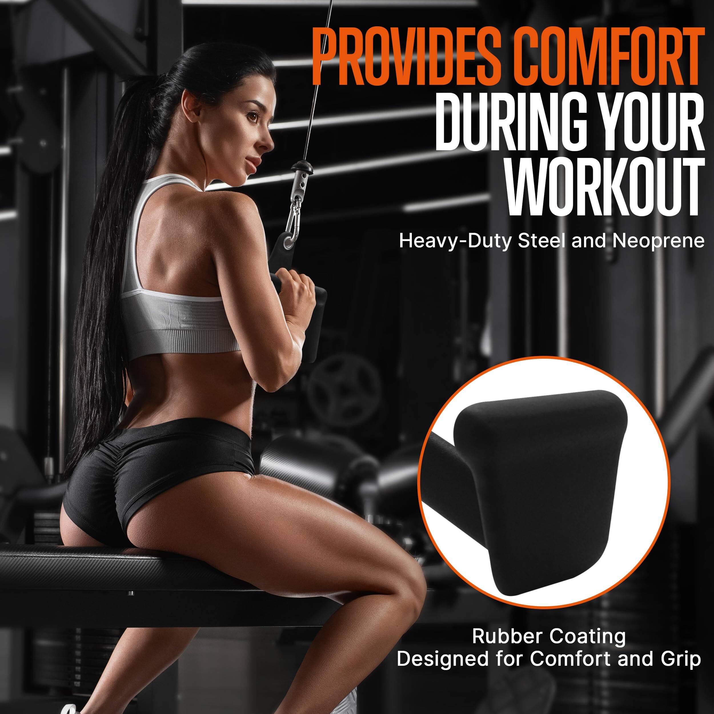 PROVIDES COMFORT DURING YOUR WORKOUT

Heavy-Duty Steel and Neoprene Rubber Coating Designed for Comfort and Grip