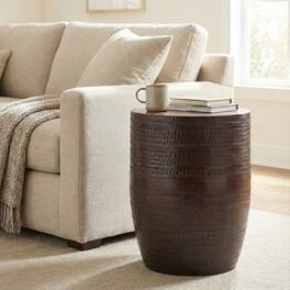 Simpli Home - Johnsen 15 inch Wide Metal Drum Accent Table - Dark Bronze