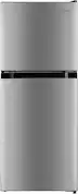 Front. Insignia™ - 4.5 Cu. Ft. Mini Fridge with Top Freezer and ENERGY STAR Certification - Stainless Steel Look.