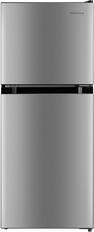 Front. Insignia™ - 4.5 Cu. Ft. Mini Fridge with Top Freezer and ENERGY STAR Certification - Stainless Steel Look.