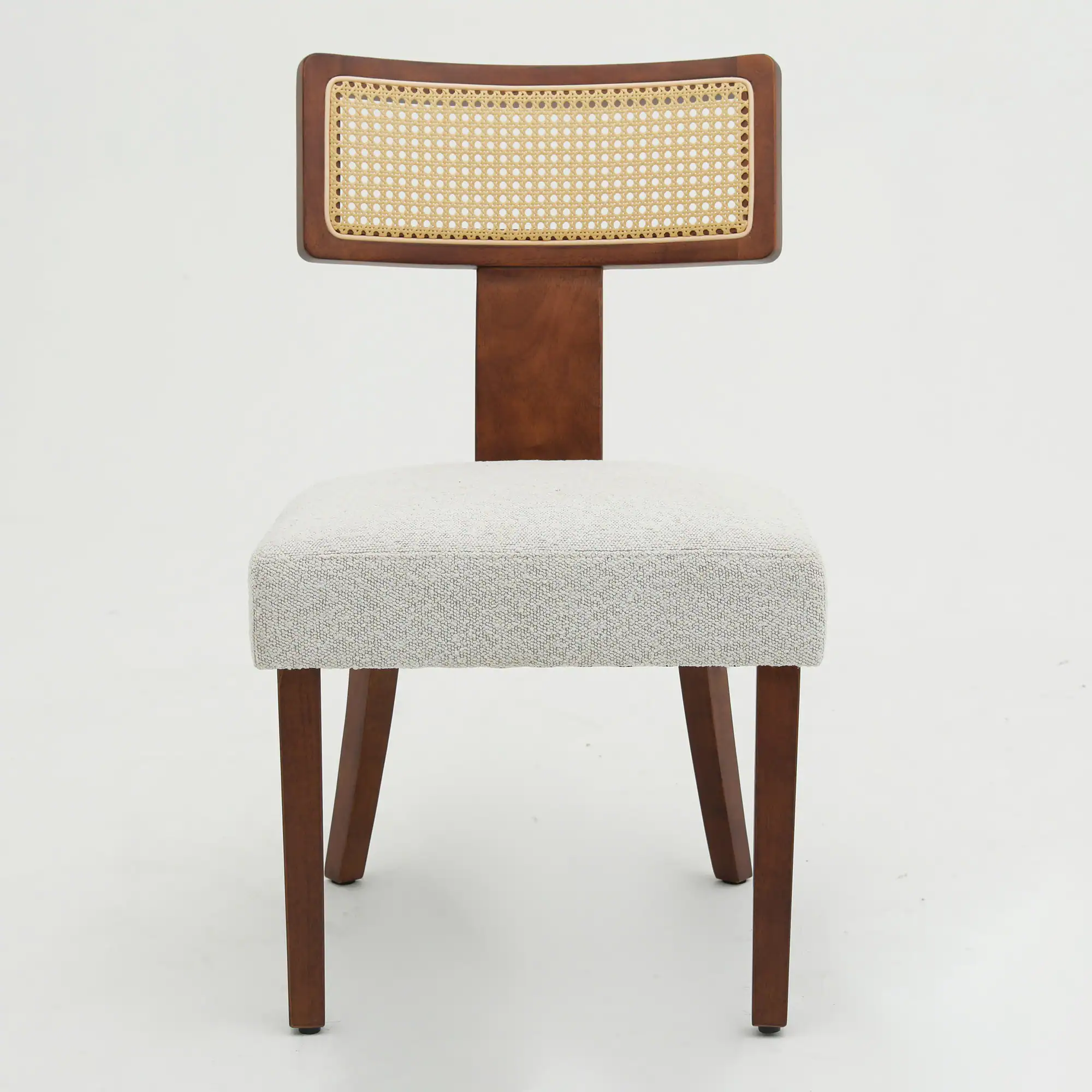 Alt View 5. PexFix - Solid Wood & Rattan Dining Chairs Set of 2, Mid Century Modern Accent Chairs for Kitchen, Dining Room - Walnut.