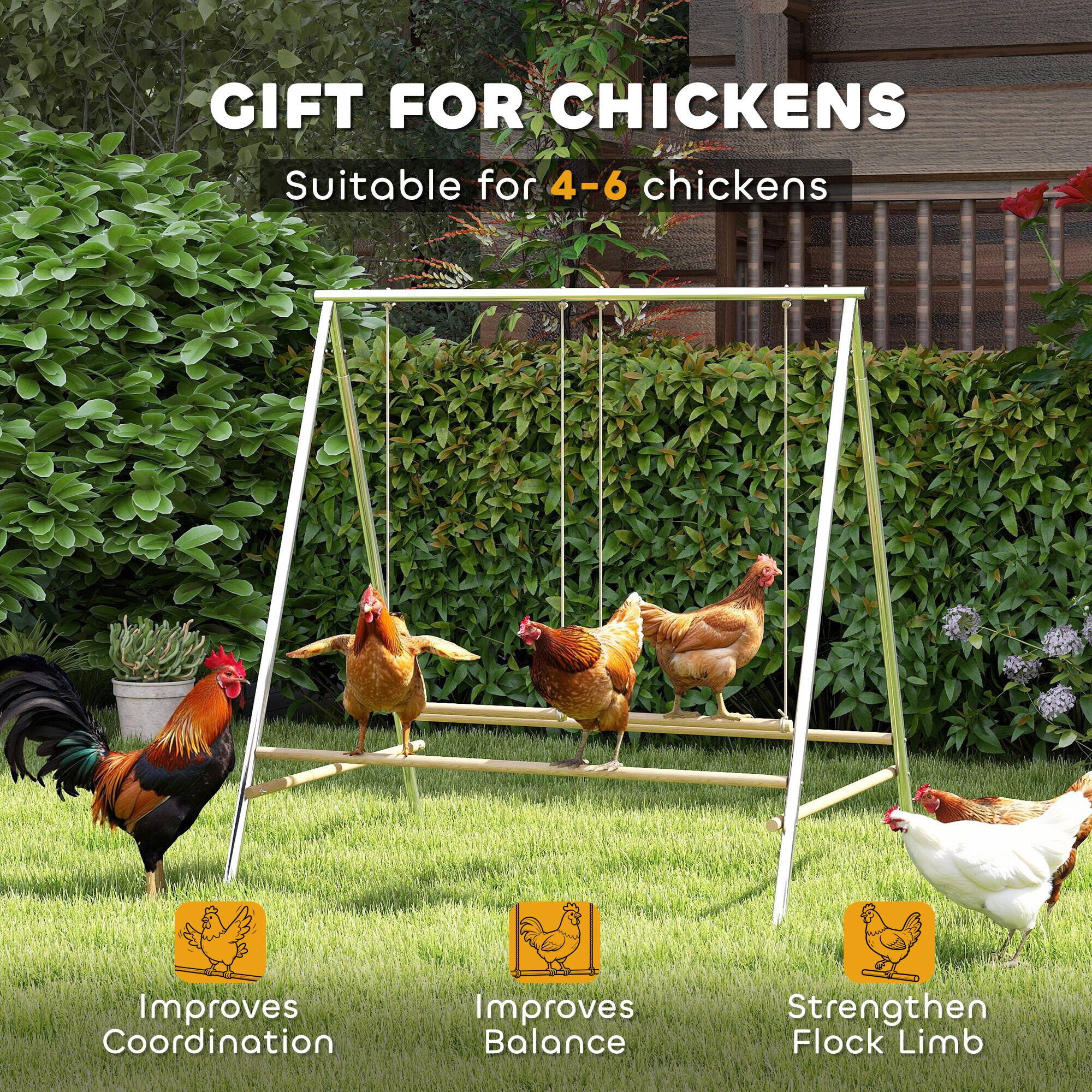 GIFT FOR CHICKENS  
Suitable for 4-6 chickens  

Improves Coordination  
Improves Balance  
Strengthen Flock Limb