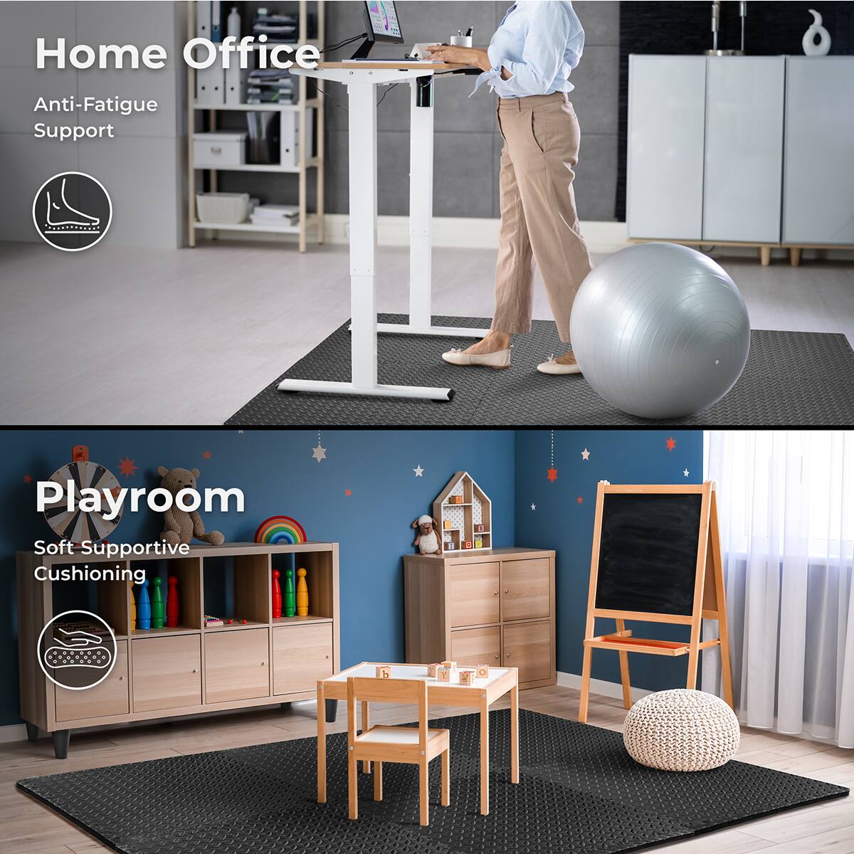 Home Office Anti-Fatigue Support
Playroom Soft Supportive Cushioning