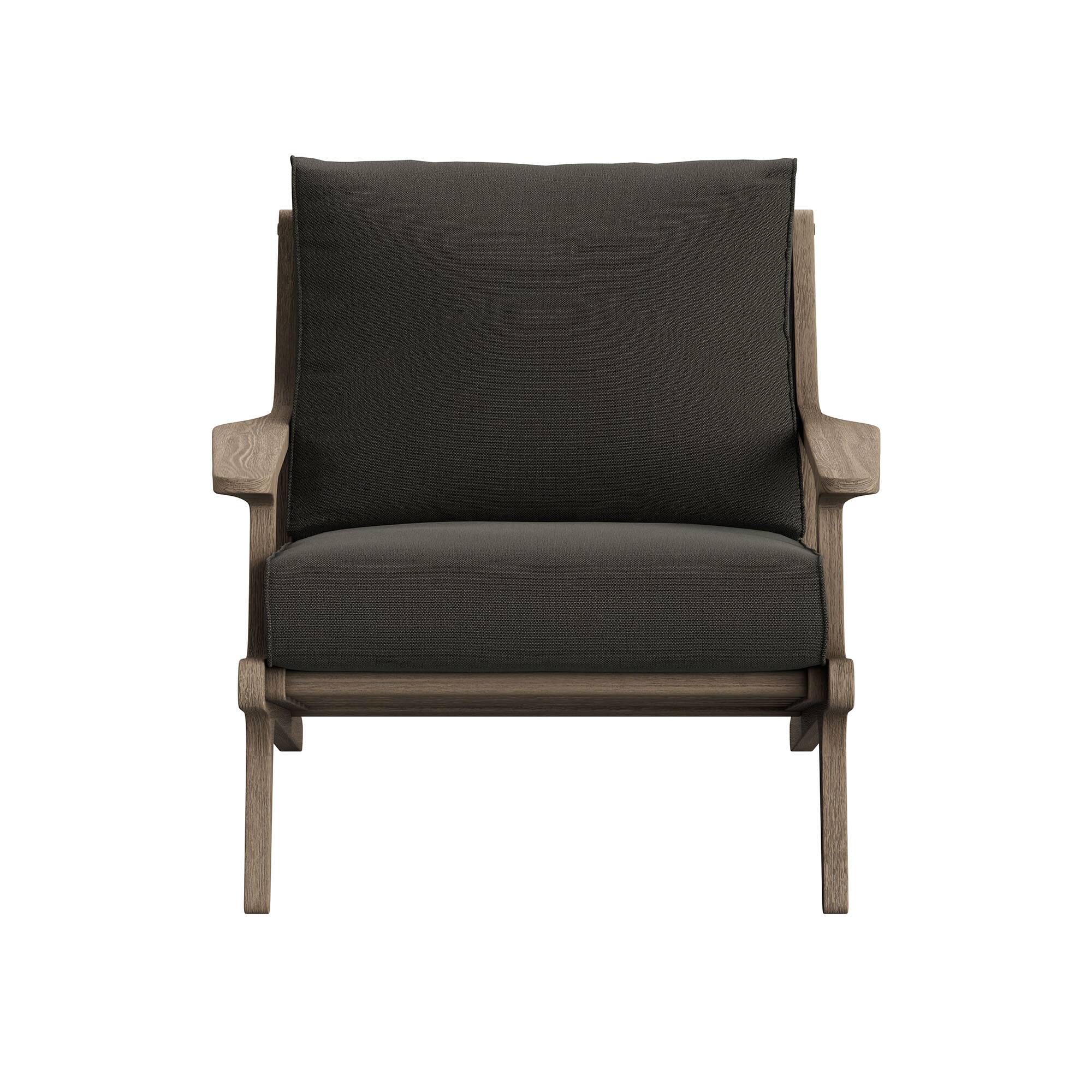 Alt View 6. Modway - Saratoga Outdoor Teak Wood Chair and Ottoman Set by Modway - Weathered Gray Flint.