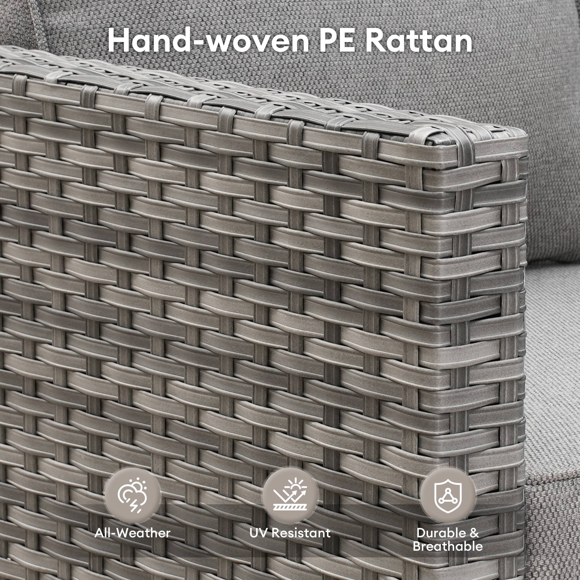 Hand-woven PE Rattan

- All-Weather
- UV-Resistant
- Durable & Breathable