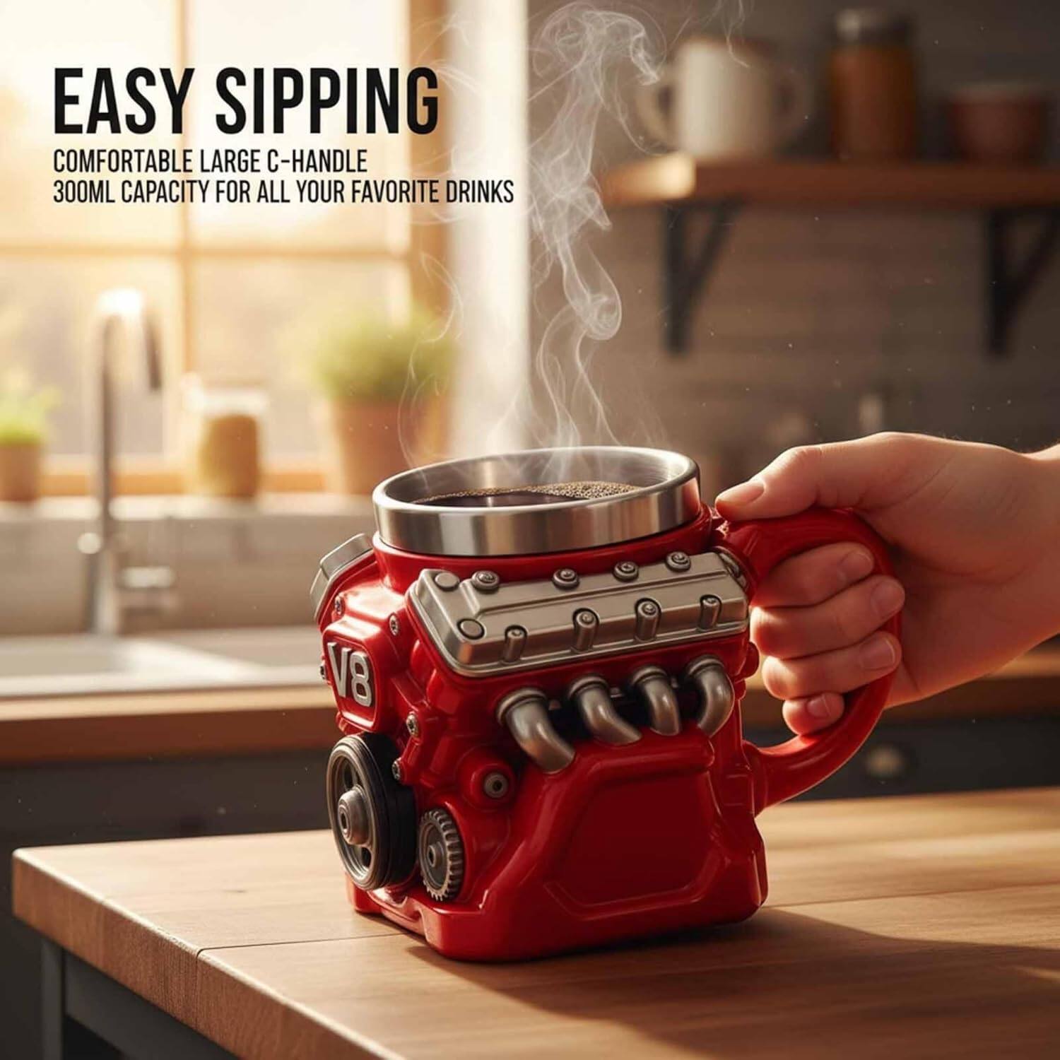 EASY SIPPING  
COMFORTABLE LARGE C-HANDLE  
300ML CAPACITY FOR ALL YOUR FAVORITE DRINKS