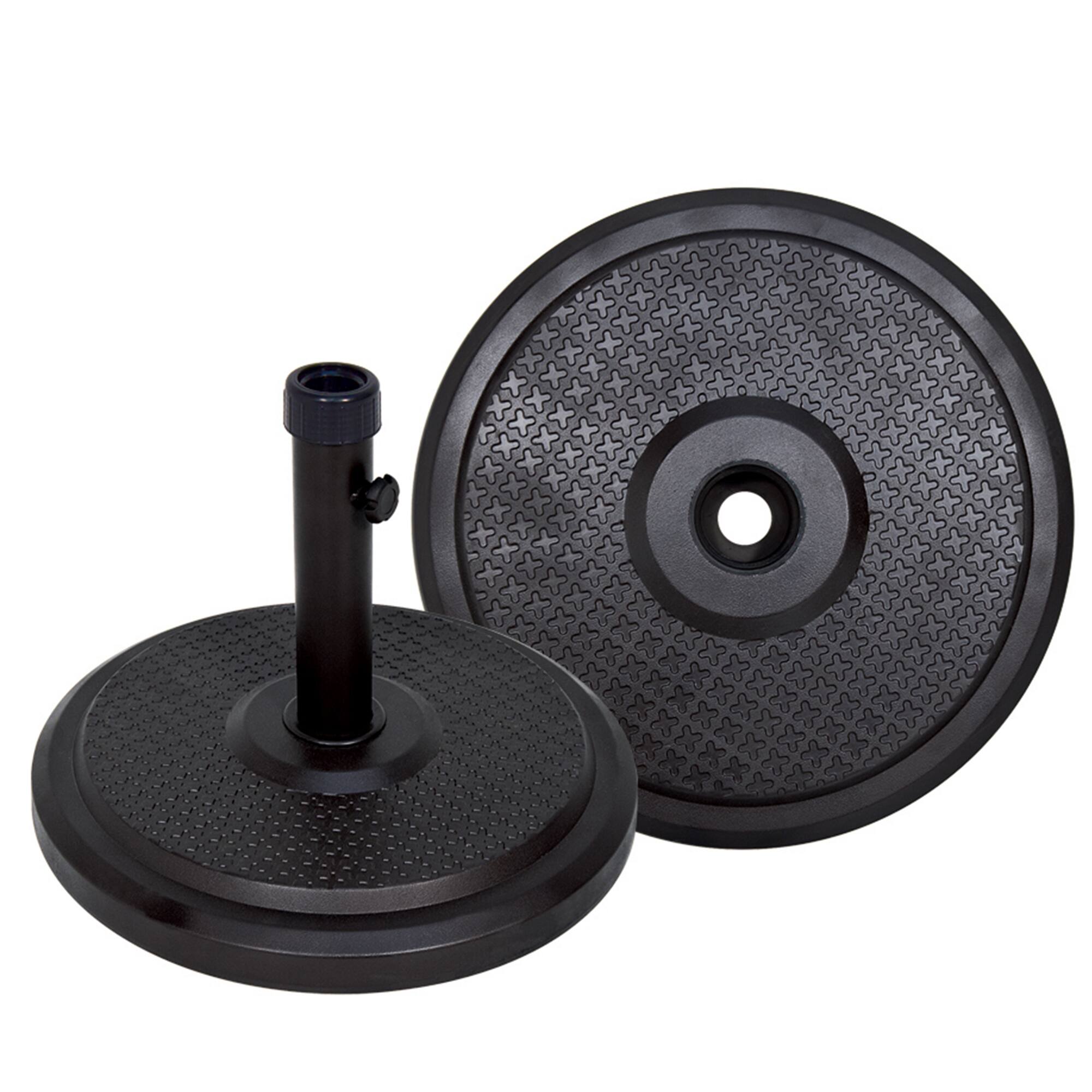 Left. Mondawe - 50lb Polycrete Umbrella Base Fits up to a 1.65” dia. Pole - Black.