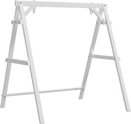 Winado - 4FT Wooden Porch Swing Frame Only A-Frame Porch Swing Stand w/ Stability Bar, Wood Swing Hanger for Outdoor Garden Patio - White
