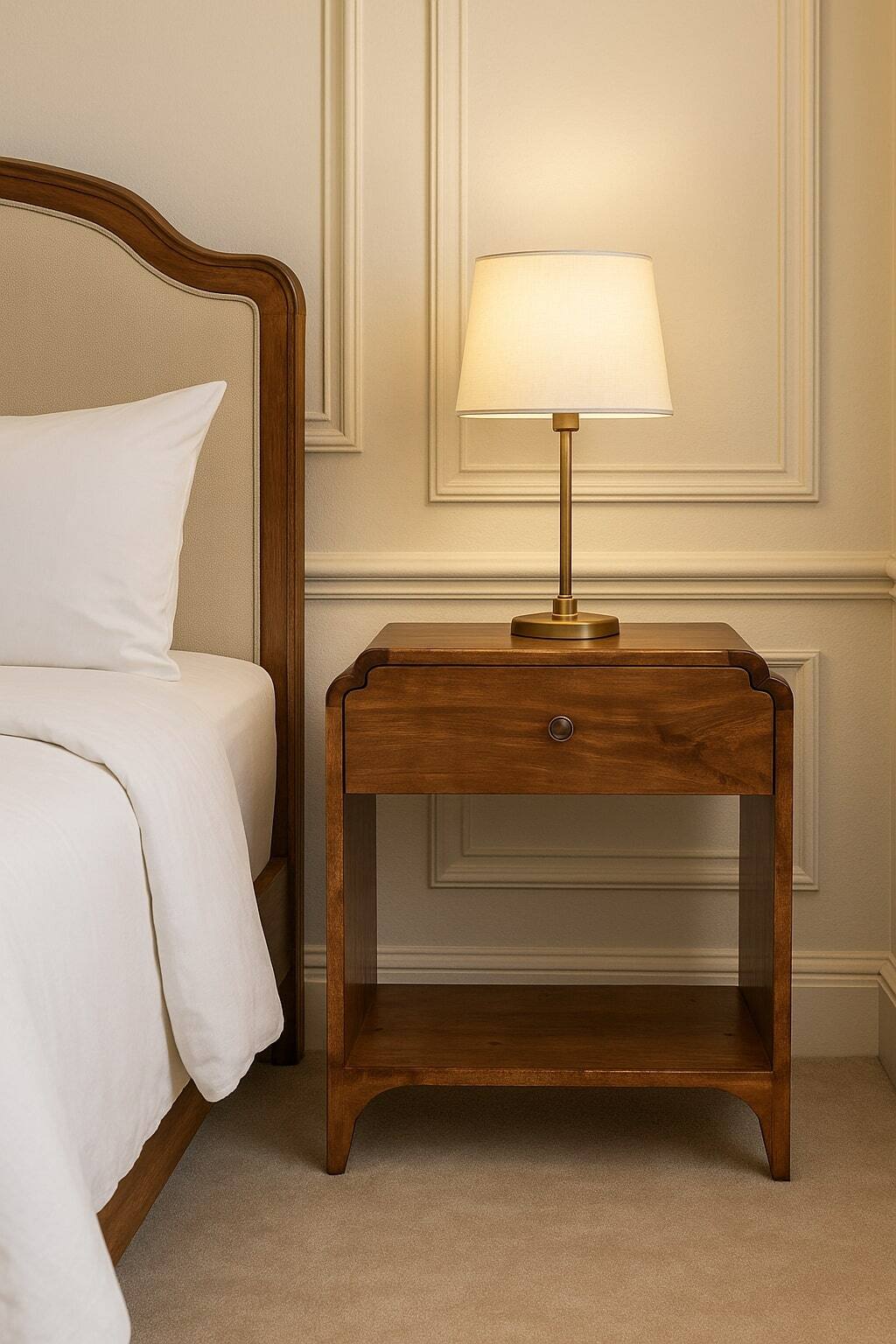 Alt View 6. Artisan Furniture - Artisan Furniture Solid Wood Newton Nightstand, 1 Drawer, 1 Open Shelf, Brown - Chestnut.