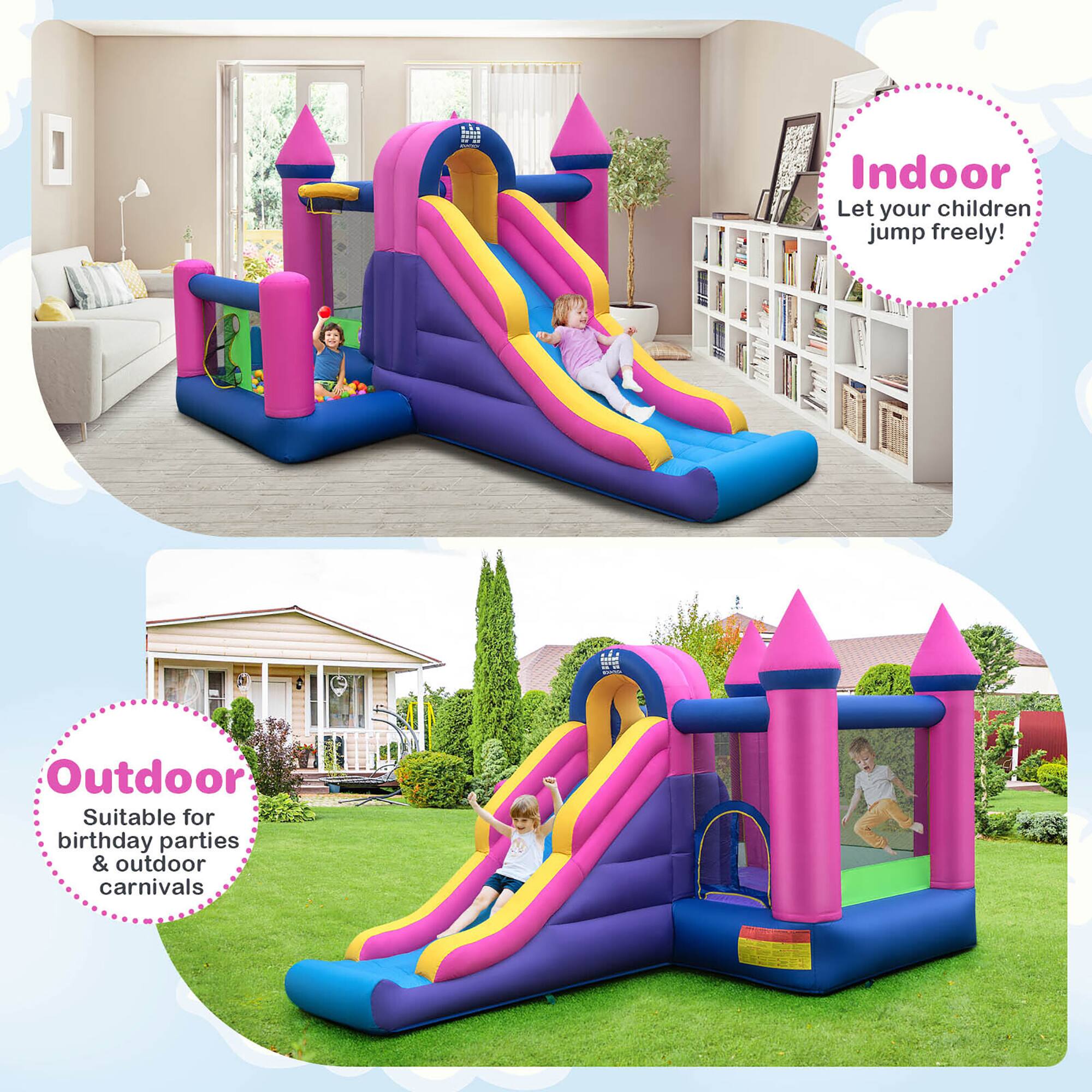 Indoor  
Let your children jump freely!

Outdoor  
Suitable for birthday parties & outdoor carnivals