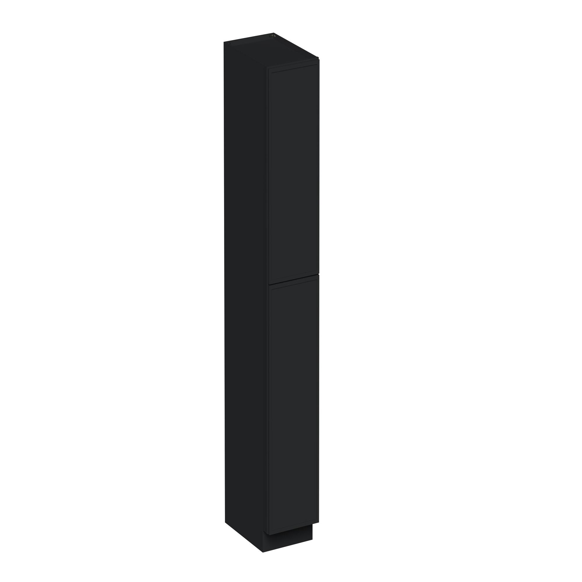 Angle. Boyel Living - 18-in W x 96-in H x 27-in D Shaker RTA Kitchen Pantry Tall Cabinet with Soft-Close - Black.