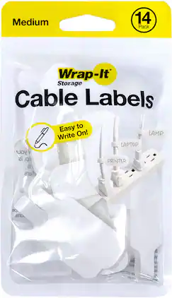 Wrap-It Storage - Cable Label (14- pack) - White