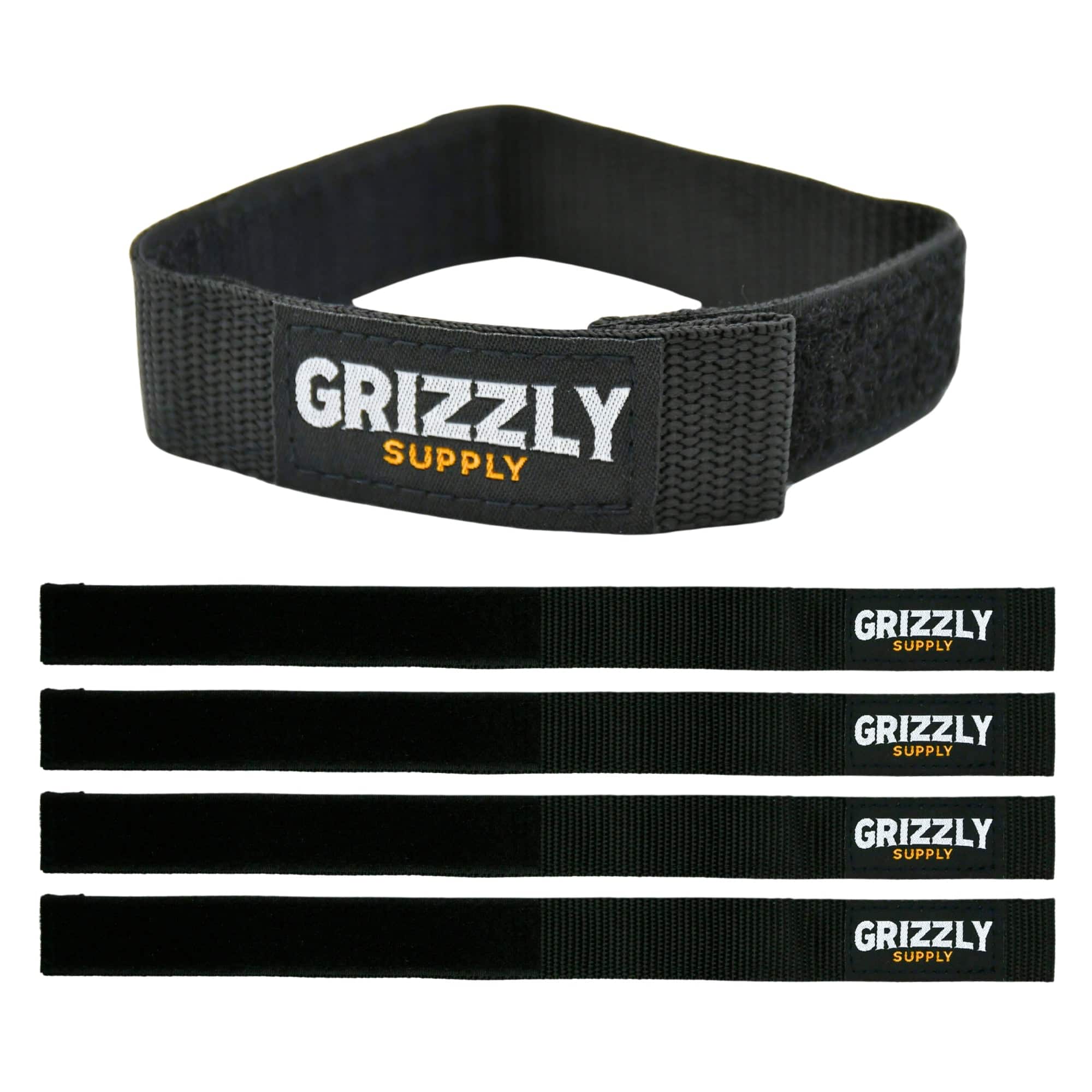 Grizzly Supply - 12" Hook and Loop Bundle Strap 3/pk - Black