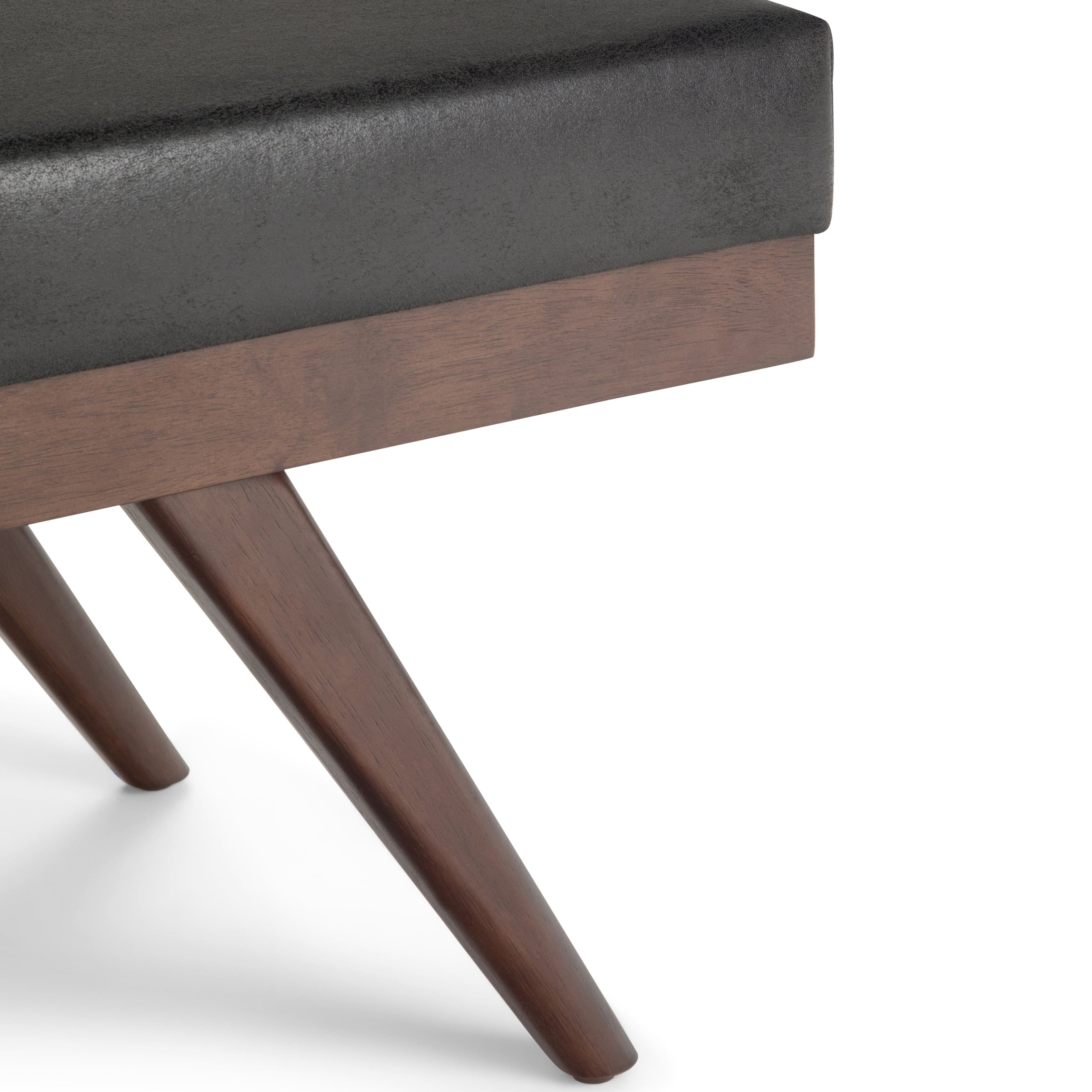 Alt View 18. Simpli Home - Chanelle Mid Century Ottoman Bench - Distressed Black.