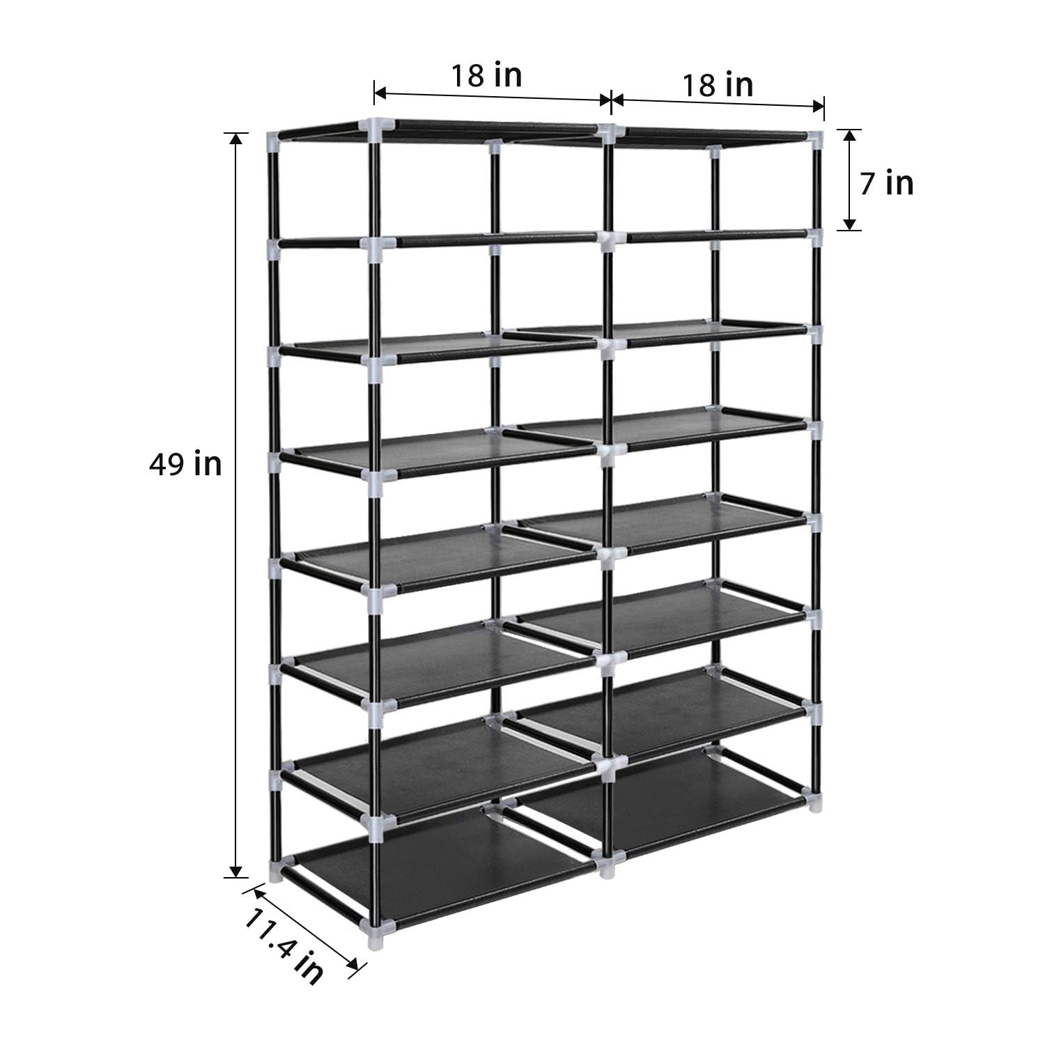 Alt View 2. ThinkLink Electronic - Shoe Rack Storage Organize Portable Double Row With Nonwoven Fabric Cover Shelf Cabinet For Closet - Brown.