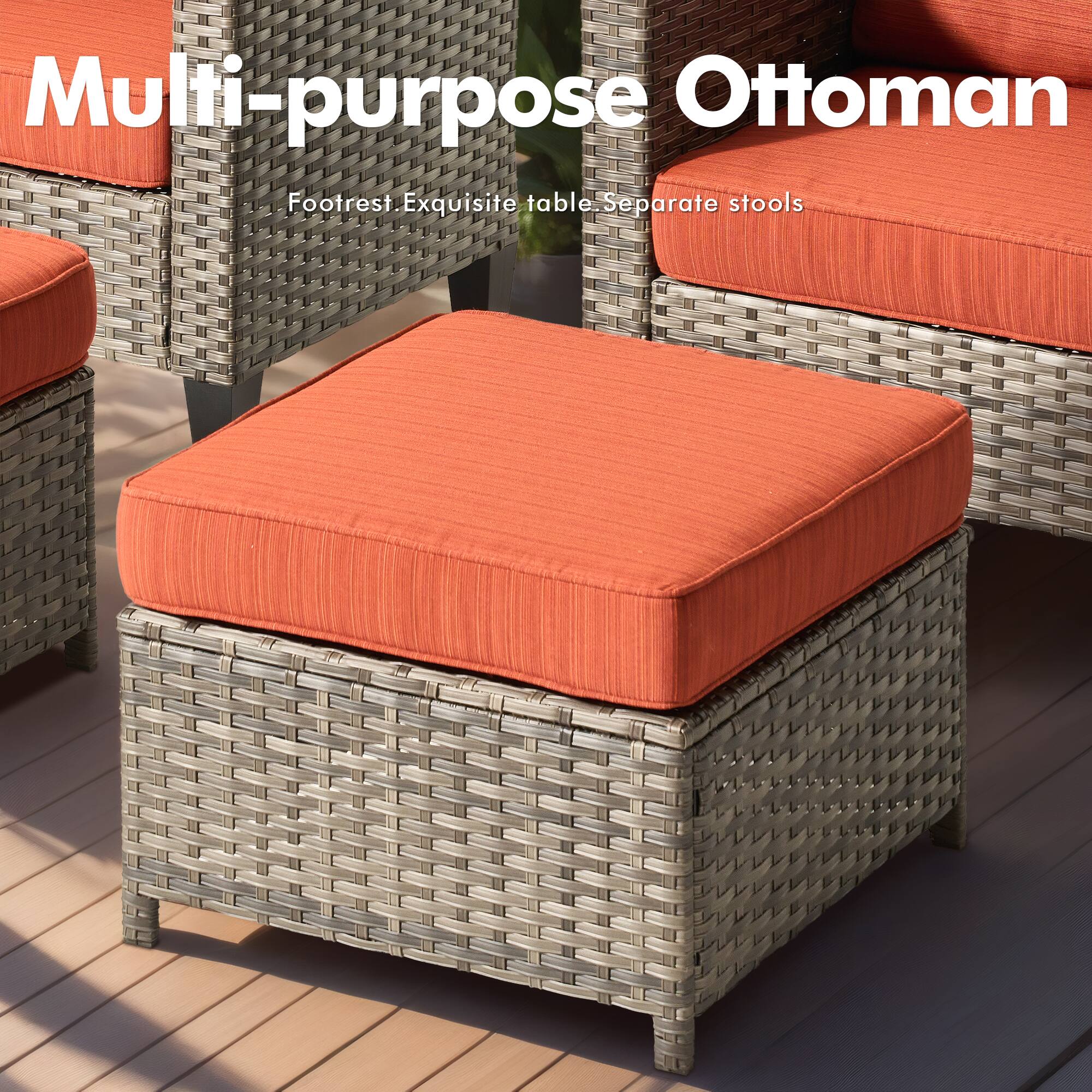 Multi-purpose Ottoman  
Footrest. Exquisite table. Separate stools