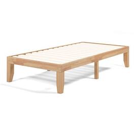Hivvago - Twin Solid Wood Platform Bed Frame in Natural Finish - Brown