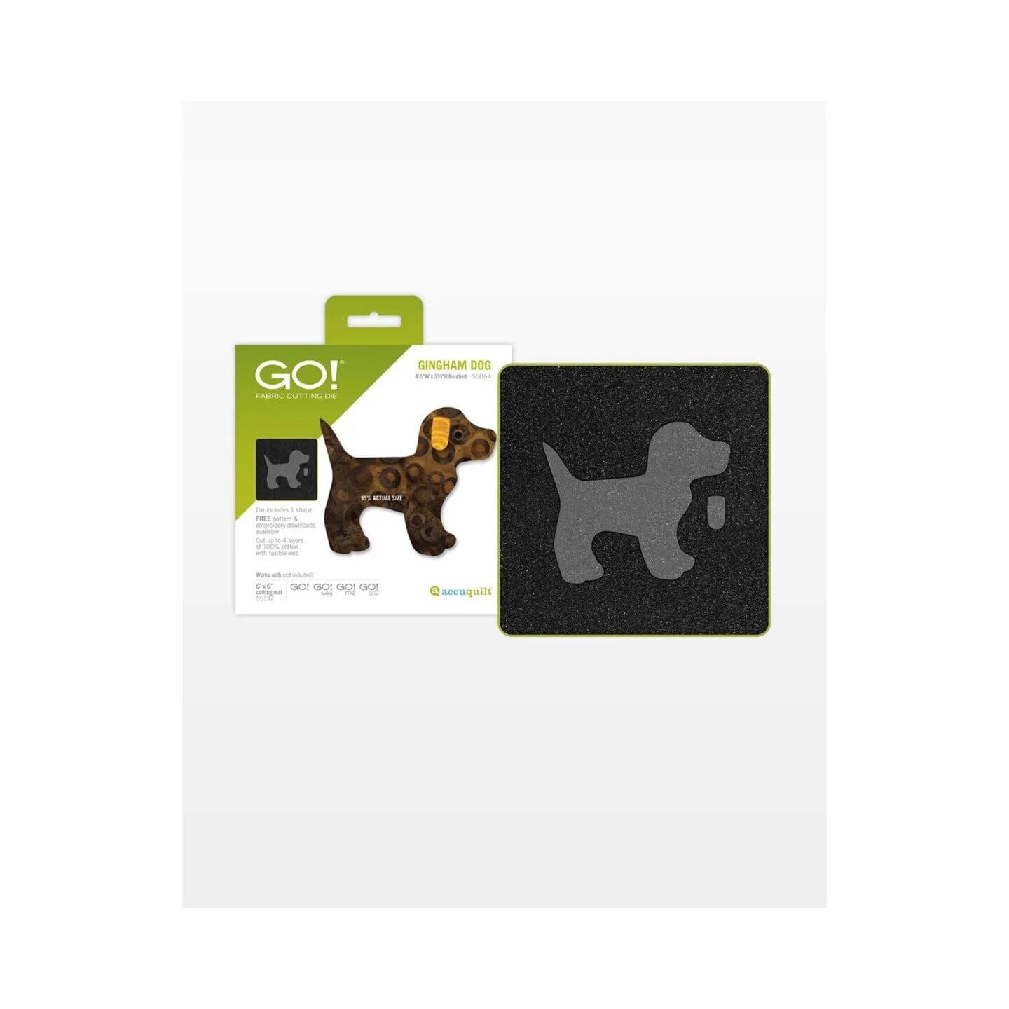 AccuQuilt - GO! Baby Fabric Cutting Dies; Gingham Dog - Black