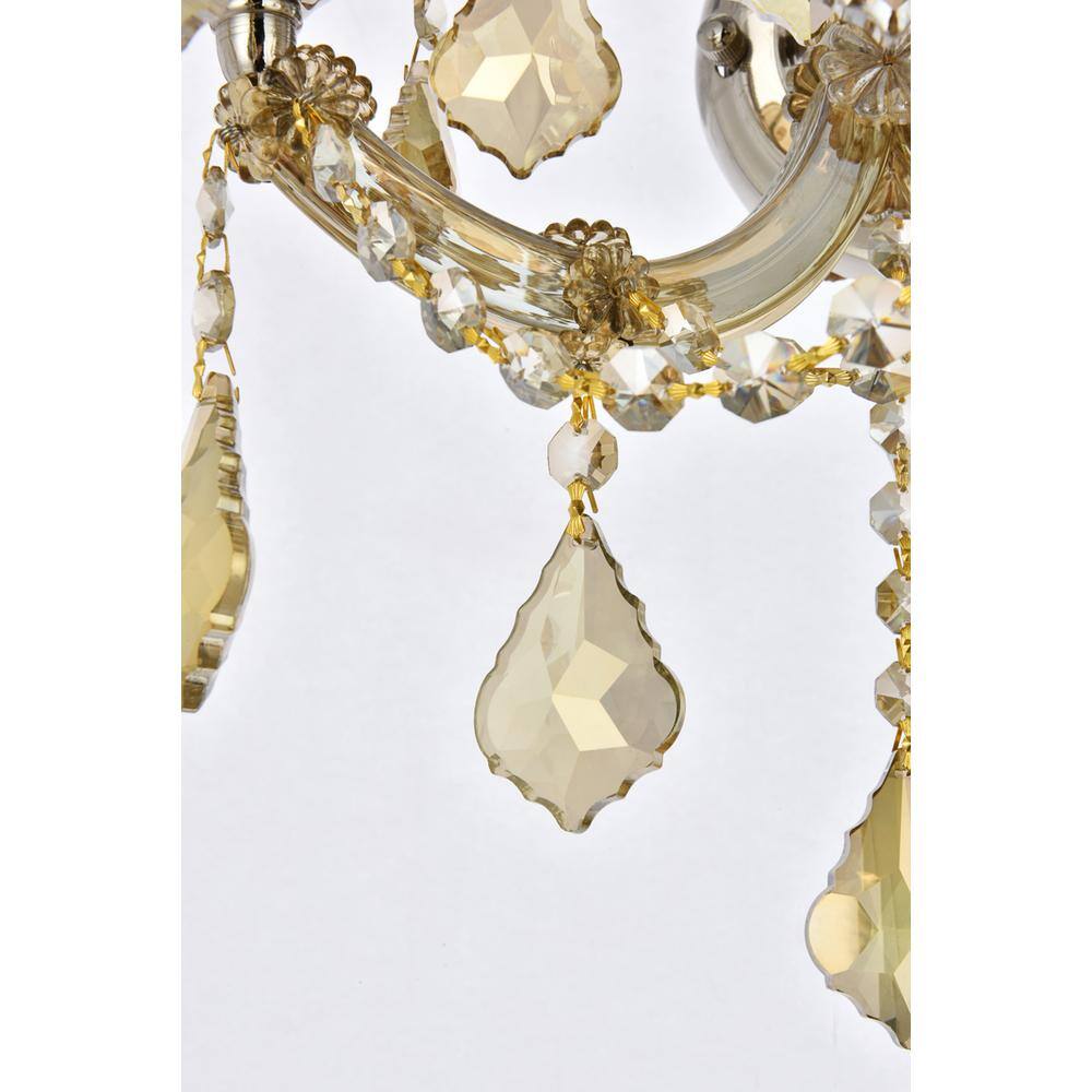 Back. Elegant Lighting - Maria Theresa 2 light Golden Teak Wall Sconce Golden Teak - Golden Teak.