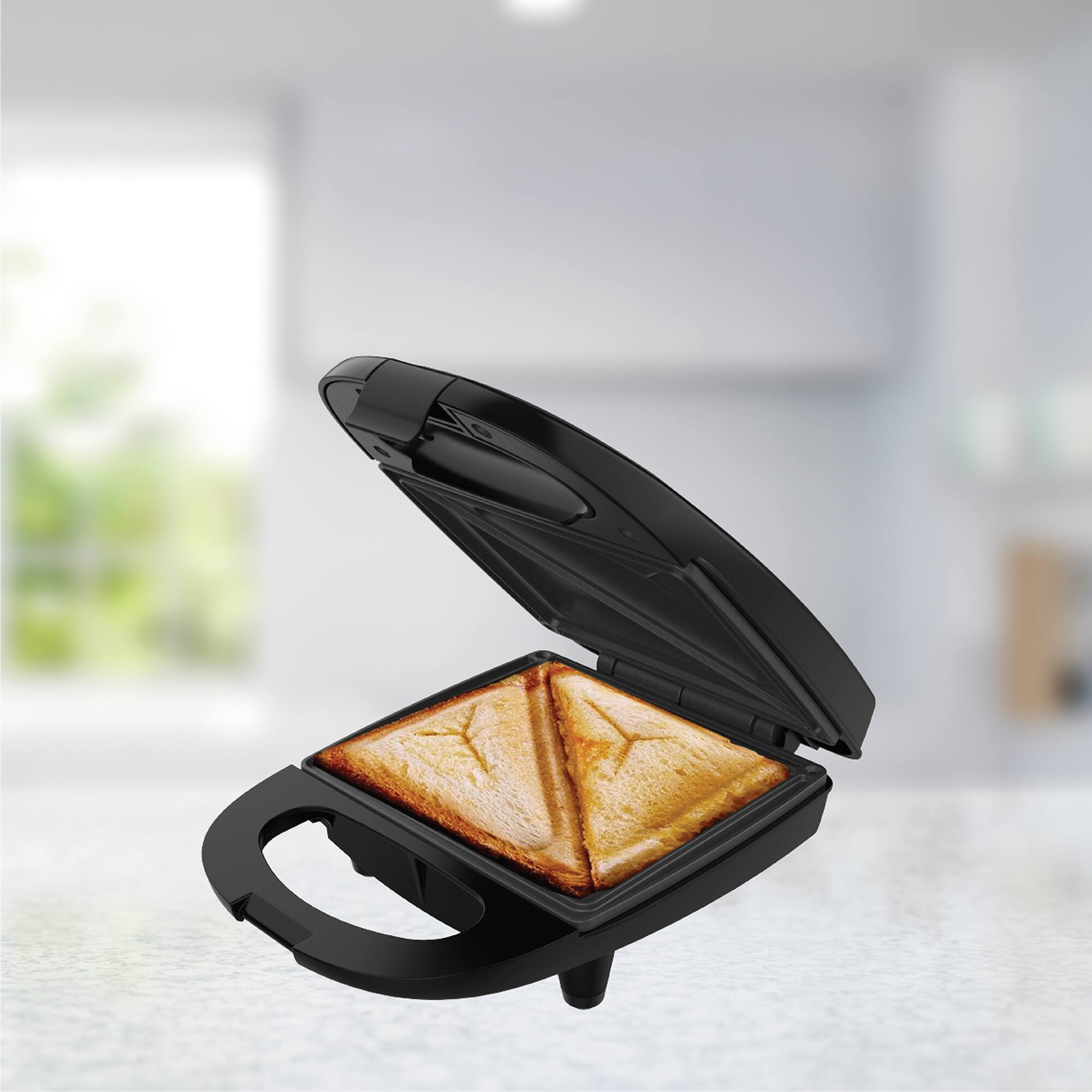 Alt View 2. Aiwa - Aiwa Single Sandwhich MakerAiwa Single Sandwich Maker with Cool-Touch Handle & LED Indicator Light - Black.
