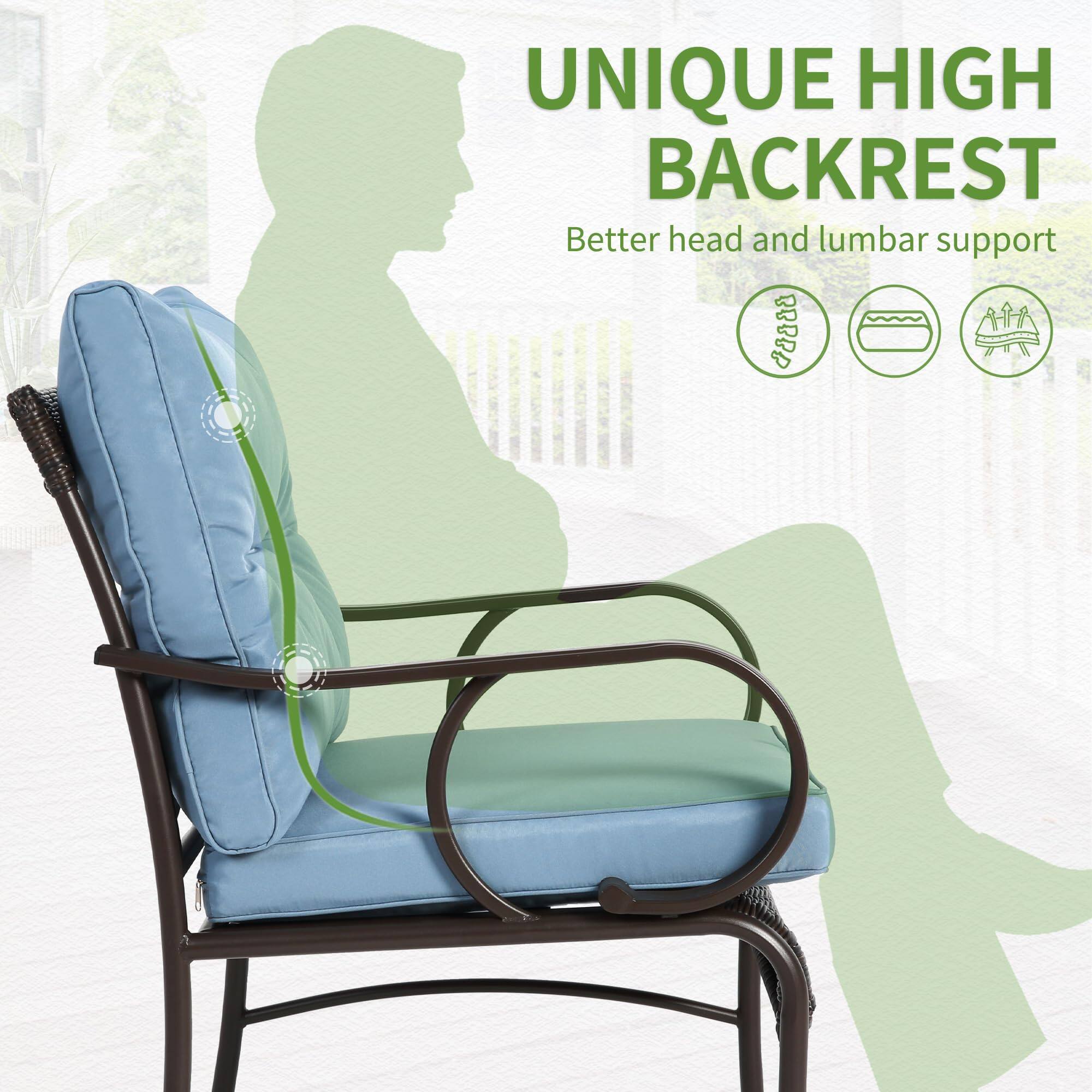 UNIQUE HIGH BACKREST  
Better head and lumbar support