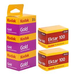 2x Kodak Ektar 100 & GOLD 200 35mm Color Negative Film, 36 Exposures - 3 Pack