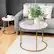 Front. Costway - Nesting Coffee Table Set of 2 for Balcony Living Room Modern Round Side Tables Gold - Gold.