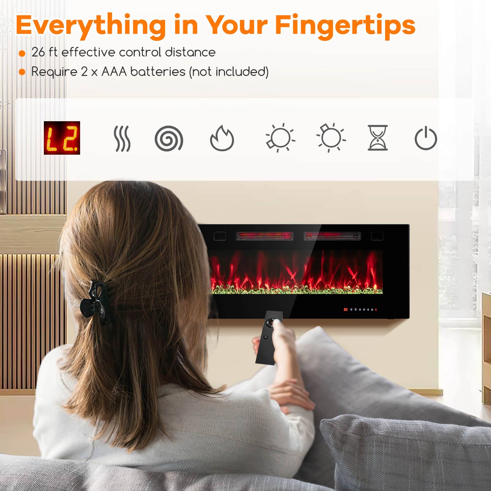 Everything in Your Fingertips

- 26 ft effective control distance
- Require 2 x AAA batteries (not included)

L2