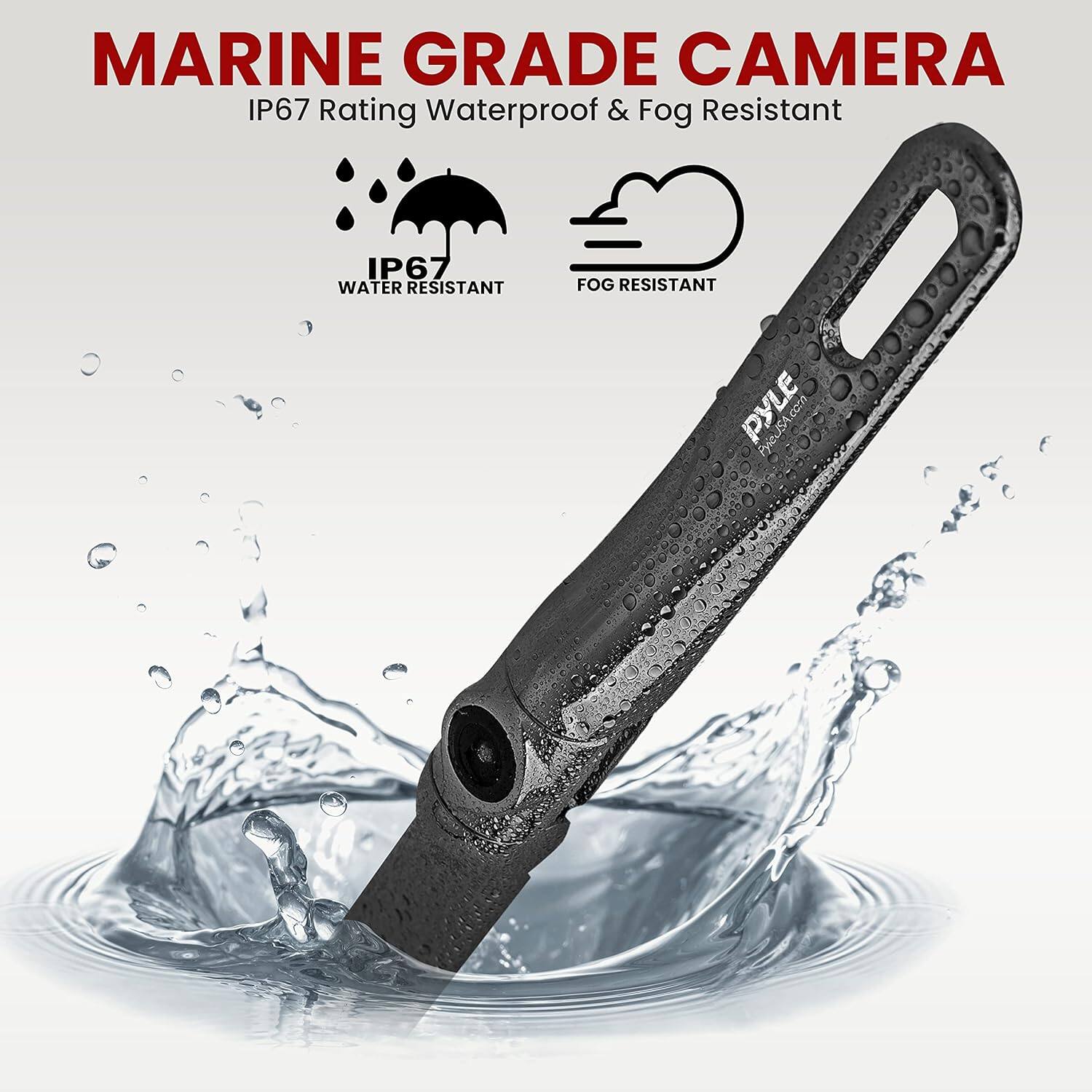 MARINE GRADE CAMERA  
IP67 Rating Waterproof & Fog Resistant  
IP67 WATER RESISTANT  
FOG RESISTANT  
PYLE 0200 PROJSA