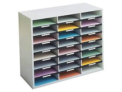 Alt View 1. Fellowes - 24-Compartment Literature Organizers, 29" x 23.44", Dove Gray - Dove Gray.