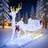 Alt View 3. Costway - Costway Lighted Christmas Reindeer and Sleigh with 215 White LED Lights 8 Ground Stakes - Cold White.