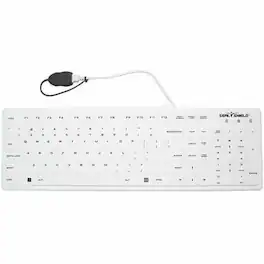 Seal Shield - Seal Silk Pro SWK104 Keyboard - Cable Connectivity - USB Interface - Windows 11 - PC - Mechanical Keyswitch - White