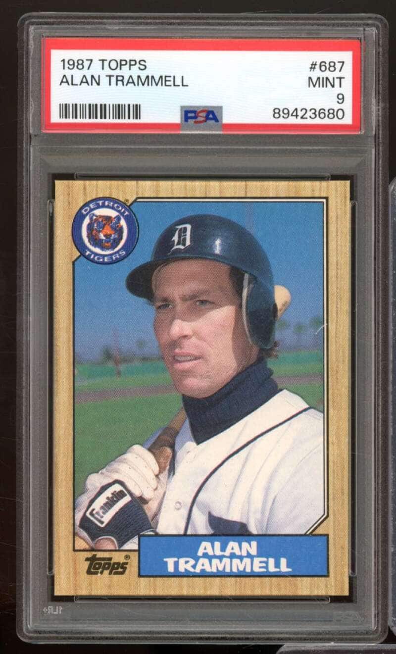 Alan Trammell Card 1987 Topps #687 PSA 9