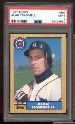 Alan Trammell Card 1987 Topps #687 PSA 9