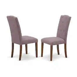 East West Furniture - ESCE3-MAH-10 - 3-Pc Dinette Room Set - 2 Kitchen Parson Chairs and 1 Dining Table (Mahogany - Linen White