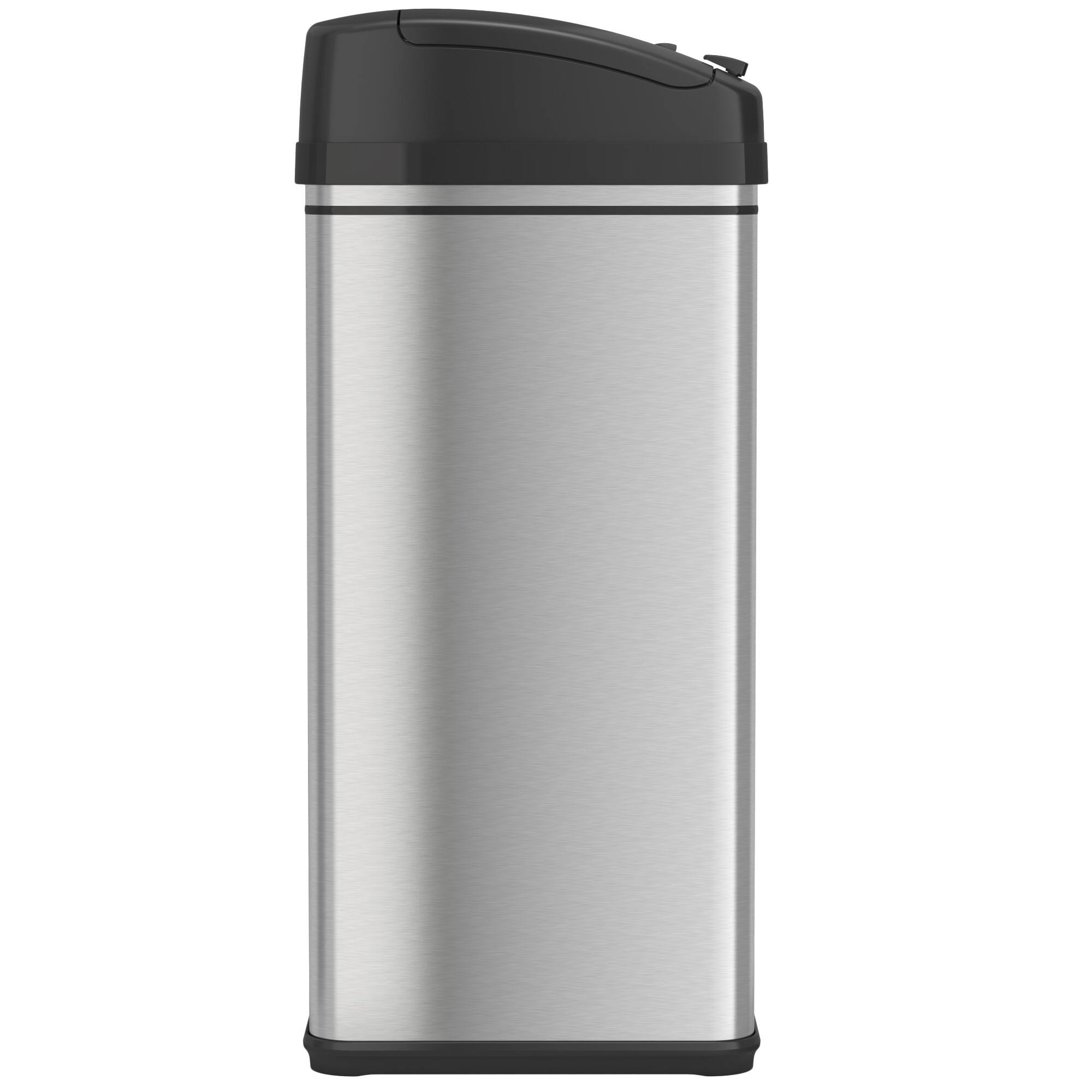 Alt View 16. iTouchless - 13-Gal. Touchless Trash Can - Stainless Steel/Black.