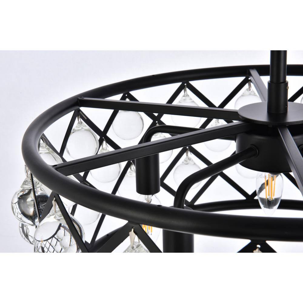 Alt View 2. Urban Classic - Madison 5 light Matte Black Pendant Clear Royal Cut Crystal - Matte Black.