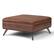 Angle. Simpli Home - Owen XL Square Coffee Table Storage Ottoman - Distressed Saddle Brown.