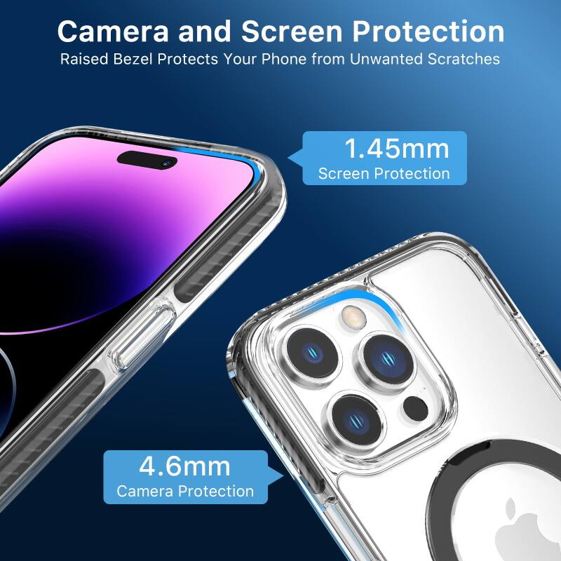 Camera and Screen Protection
Raised Bezel Protects Your Phone from Unwanted Scratches
1.45mm Screen Protection
4.6mm Camera Protection