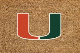 Evergreen Enterprises - Miami Hurricanes 24" x 36" Outdoor Team Logo Coir Mat - Brown