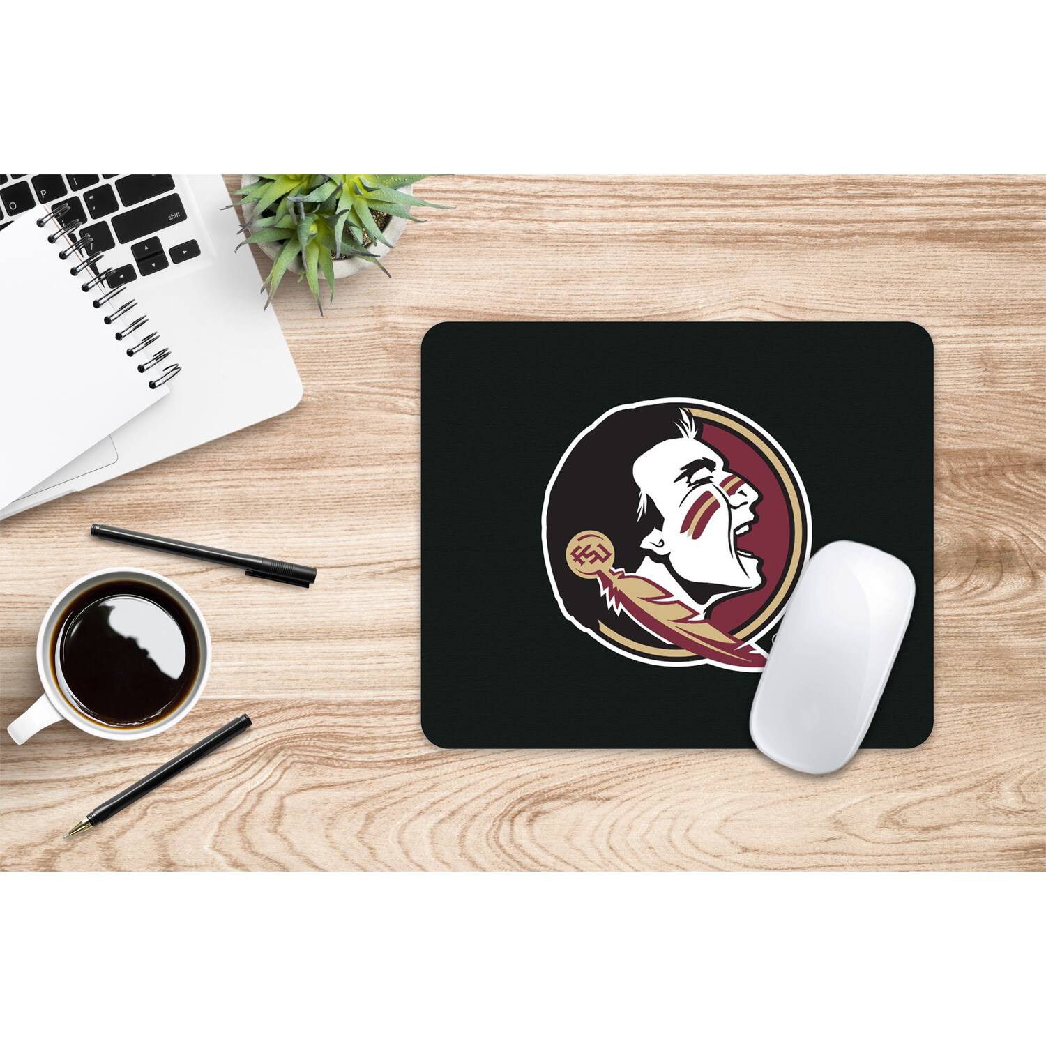Alt View 1. OTM Essentials - Black Florida State Seminoles Primary Logo Mouse Pad - Black.