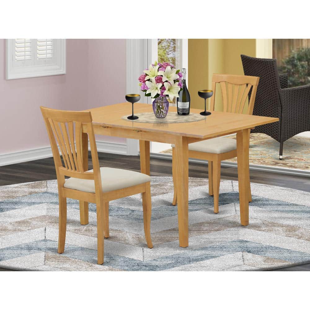 East West Furniture - NOAV3C 3 PcSmall Kitchen Table set - Kitchen Table and 2 Dining Chairs - Oak price history on PriceWatchPro